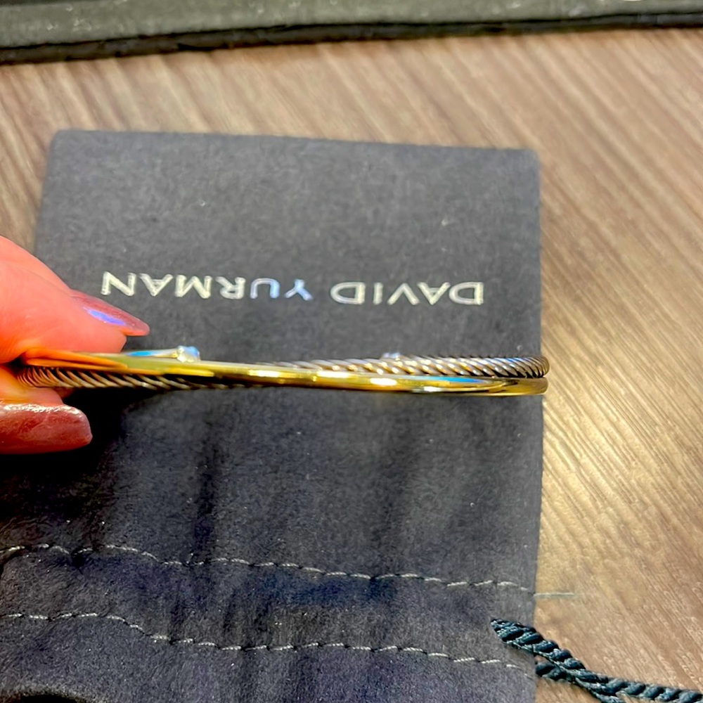 David Yurman Gold and Sterling Silver Crossover Bracelet